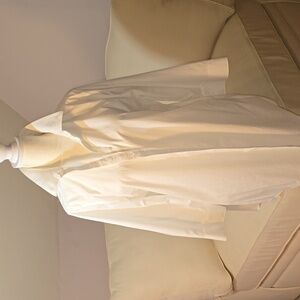 White Boyfriend Shirt with 3/4 sleeves